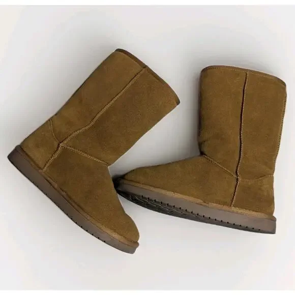 Koolaburra by UGG Chestnut Victoria Tall Bow Boots Tan Size 5 Fits 6 Or 6.5 - Picture 3 of 10